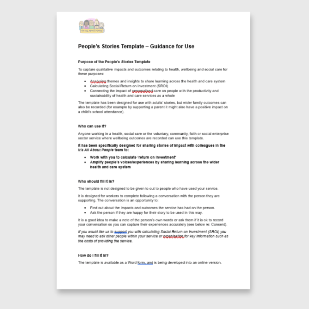 It's All About People People's Stories Template_Guidance for use